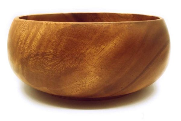 Acacia Wood Round Bowl 12" D x 5" H With Base