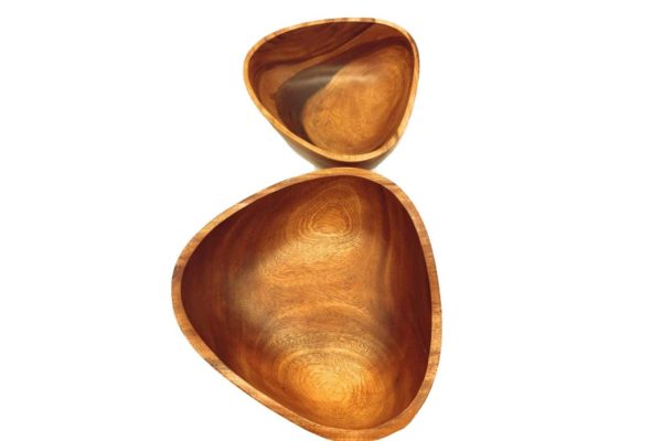 Acacia Wood Triangle Bowl 12" D x 4" H - Image 6