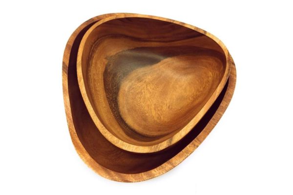 Acacia Wood Triangle Bowl 12" D x 4" H - Image 5