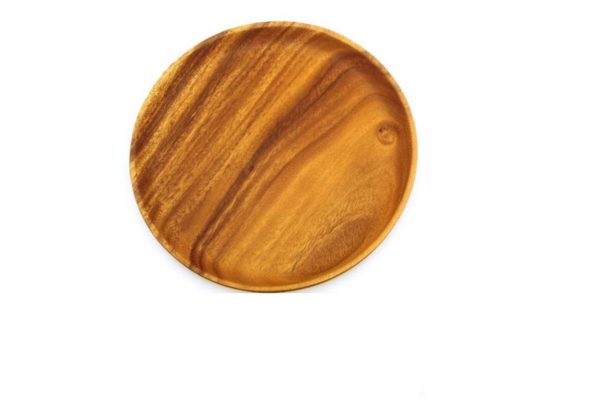 Acacia Wood Round Plate 7"D x 1"H