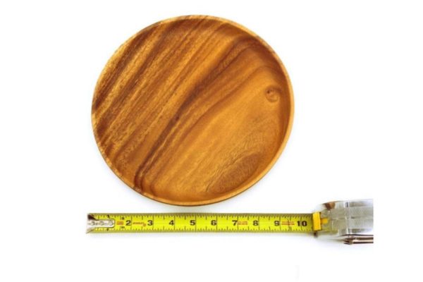 Acacia Wood Round Plate 10" D x 1.5" H