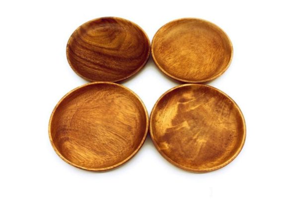 Acacia Wood Round Plate 10" D x 1.5" H - Image 2