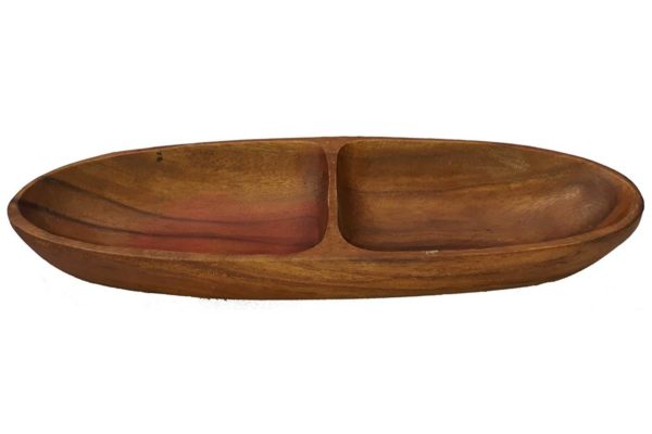 Acacia Wood Boat Shaped Bowl 12.5"x5"x1.5" - Image 4