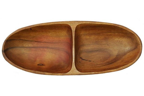Acacia Wood Boat Shaped Bowl 12.5"x5"x1.5"
