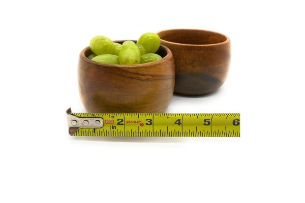 Acacia Wood Round Cups 3"D x 3"H - Image 2
