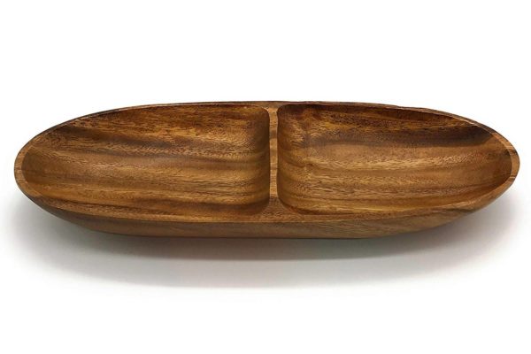 Acacia Wood Boat Shaped Bowl 12.5"x5"x1.5" - Image 3