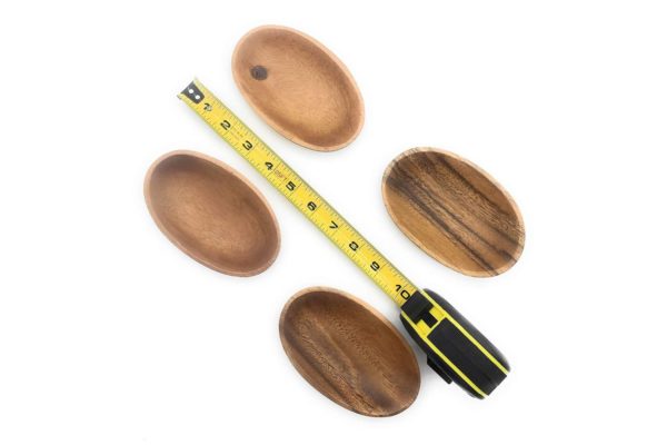 Acacia Wood Oval Shaped Bowl 4" W x 1" H - Image 2