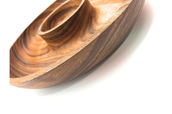 Acacia Wood 2 Section Round Plate 10" D x 1.5" H - Image 7