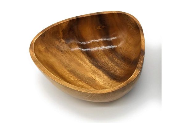Acacia Wood Round Bowl 7"x6.5"x6.5"