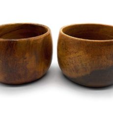 Acacia Wood Round Cups 3"D x 3"H