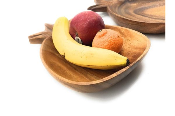 Acacia Wood Oval Shaped Bowl 4" W x 1" H