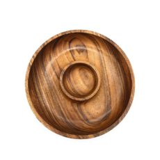 Acacia Wood 2 Section Round Plate 10" D x 1.5" H