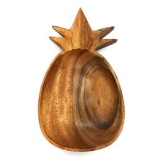 Acacia Wood Pineapple Shaped Bowl 12.5"x5.5"x4.5"