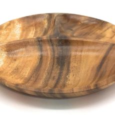 Acacia Wood 3 Section Round Tray 10"D x 1"H