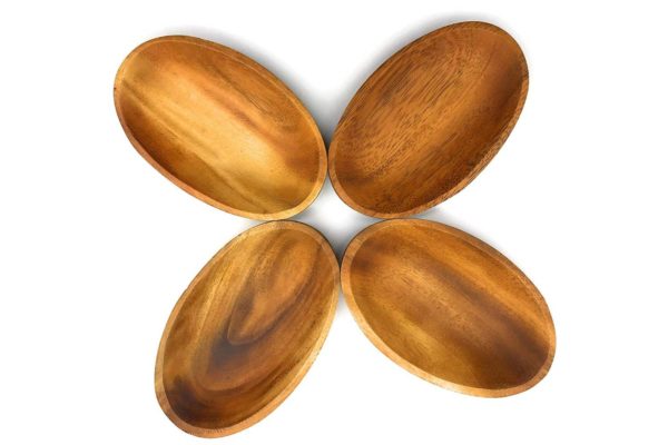 Acacia Wood Oval Shaped Bowl 4" W x 1" H - Image 5