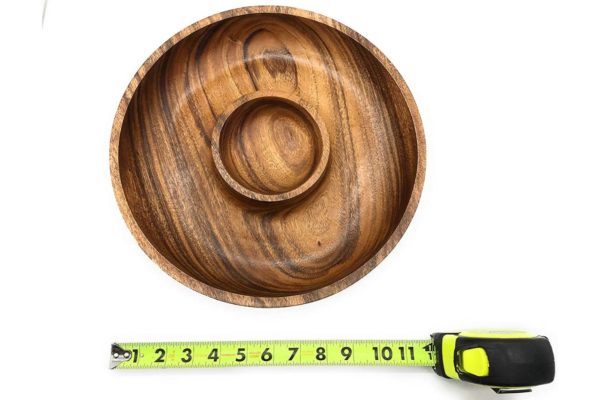 Acacia Wood 2 Section Round Plate 10" D x 1.5" H - Image 3
