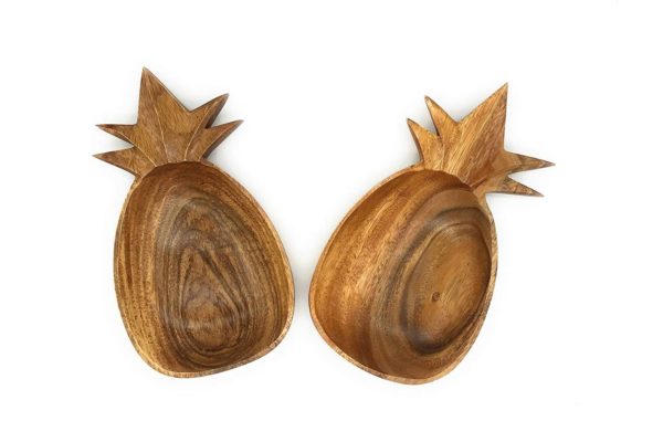 Acacia Wood Pineapple Shaped Bowl 12.5"x5.5"x4.5" - Image 3